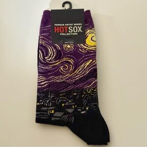 Hot Sox Artistic Purple and Yellow Socks